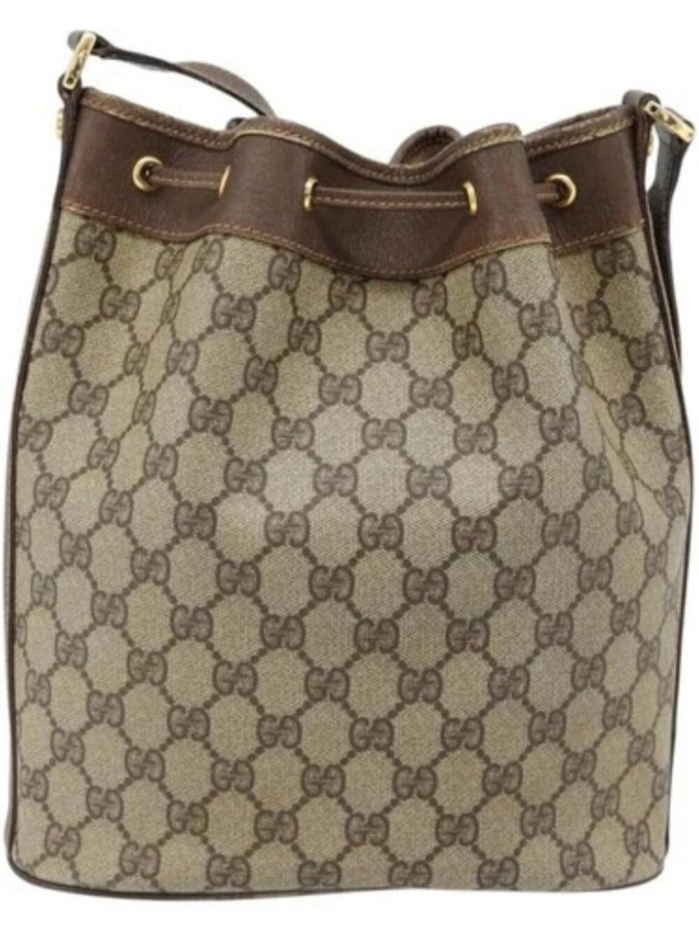 GUCCI GG Supreme Shoulder Bag PVC Beige Gold 001 115 6179 4023 Auth 182381 - Picture 3 of 16